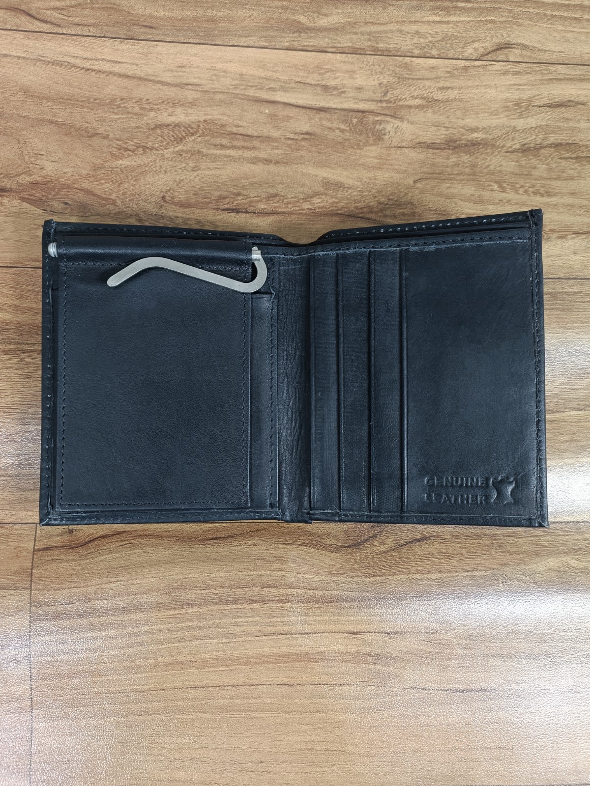 Genuine Leather Money Clip Wallet, Slim Bifold Card Holder