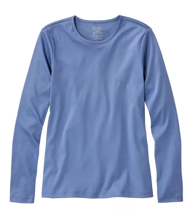 L.L.Bean Women’s Pima Cotton Tee, Long-Sleeve Crewneck