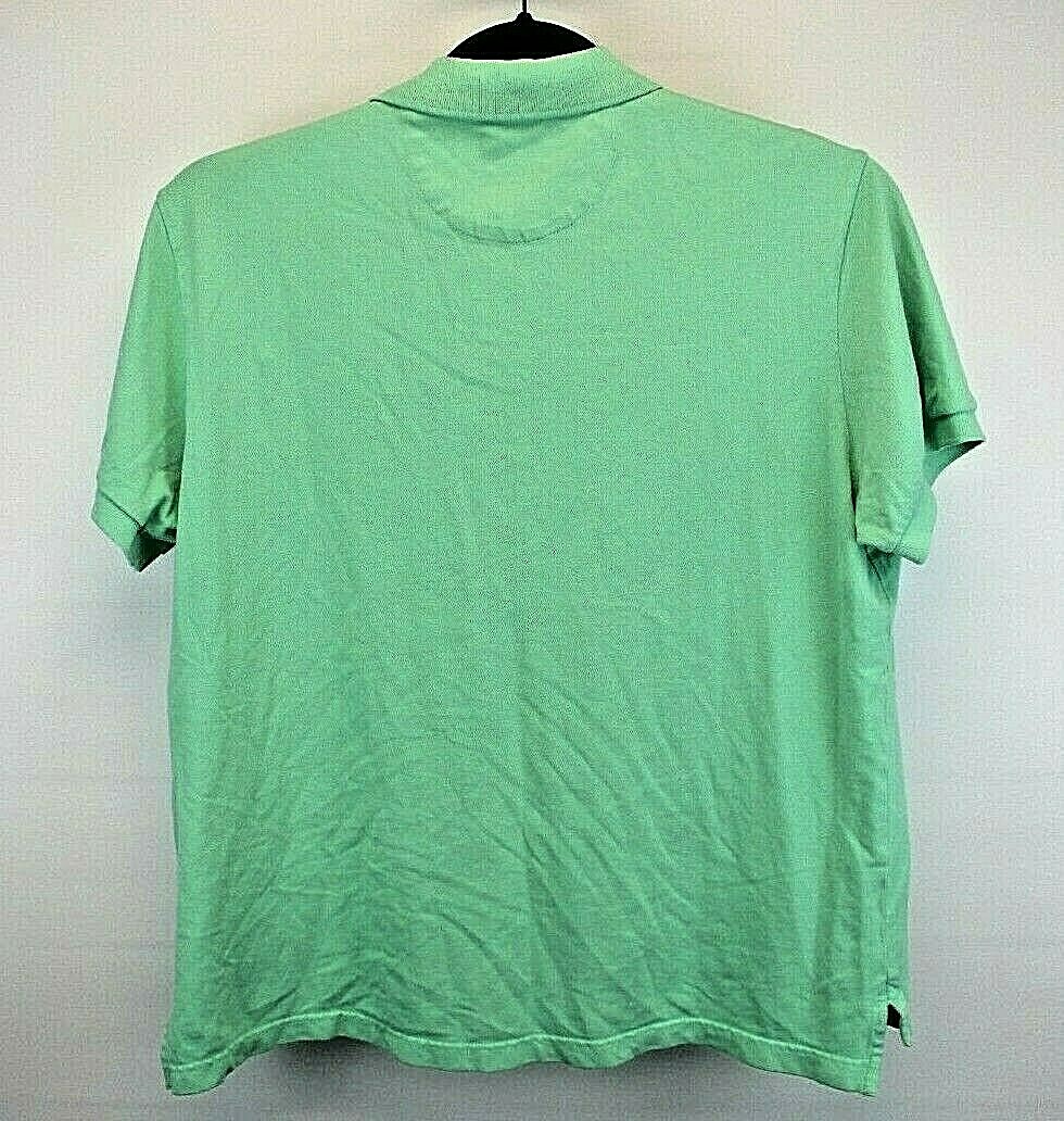 Chaps Polo Shirt Men’s Large Green with Logo Short Sleeve Stretch