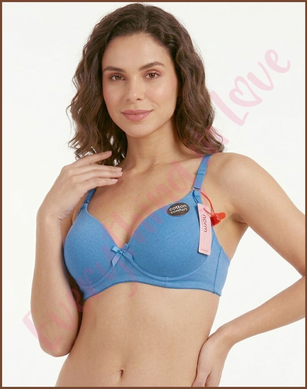 6 Pack All Black Women’s Wireless Cotton Bra Light Padded Full Cup T-Shirt Bras