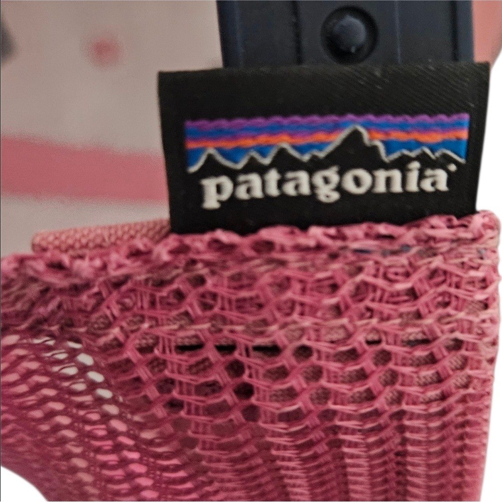 Patagonia P-6 Logo LoPro Trucker Hat Pink Mesh Snapback Cap