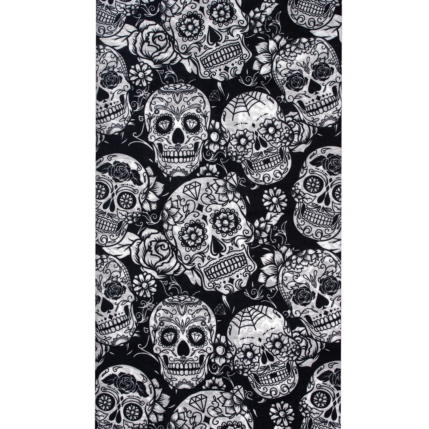 Sugar Skull Headscarf Tube Biker Face Cover Mask Neck Gaiter Bandana Balaclava