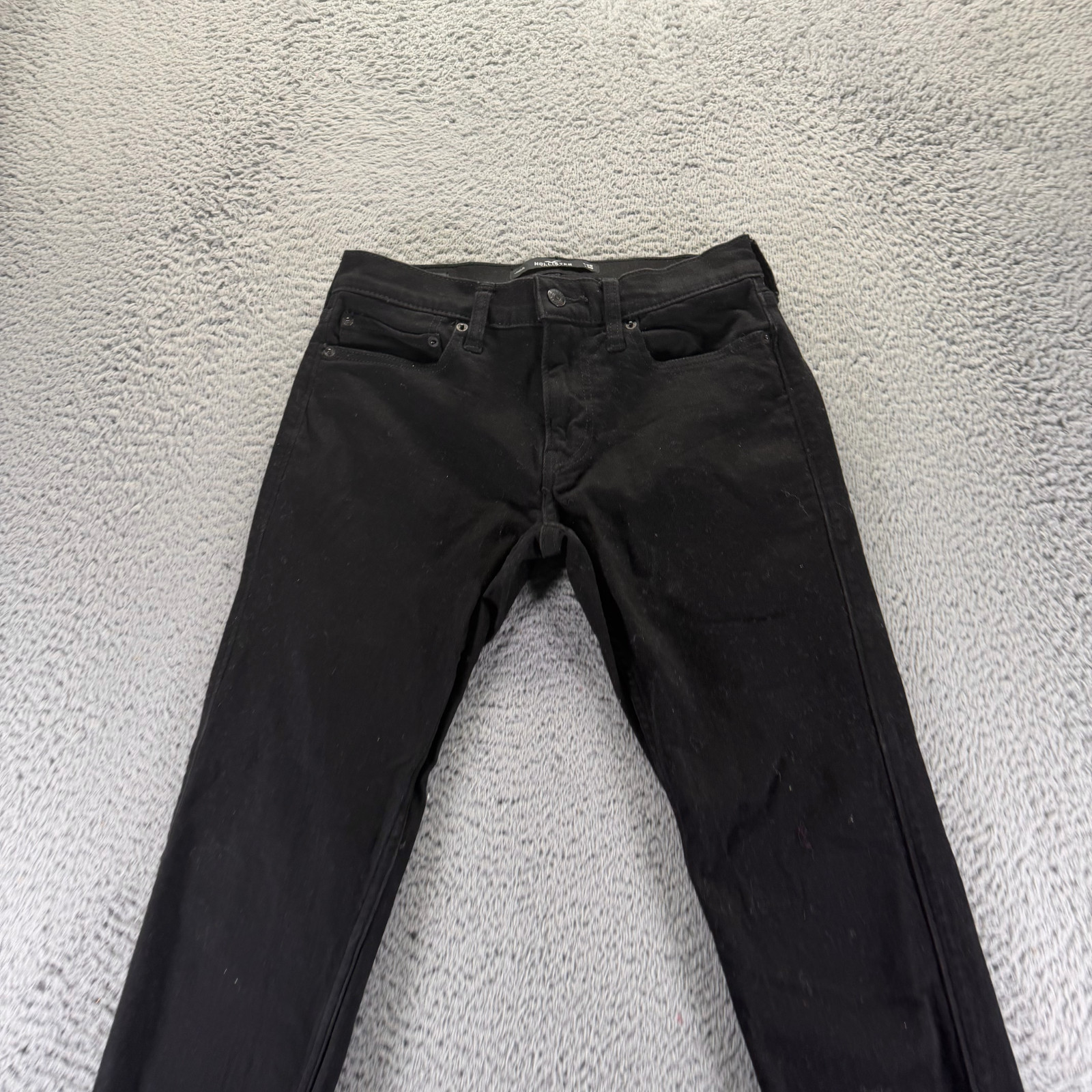 Hollister Jeans Mens 29×30 Black Cotton Denim Skinny Leg Stretch Workwear Travel