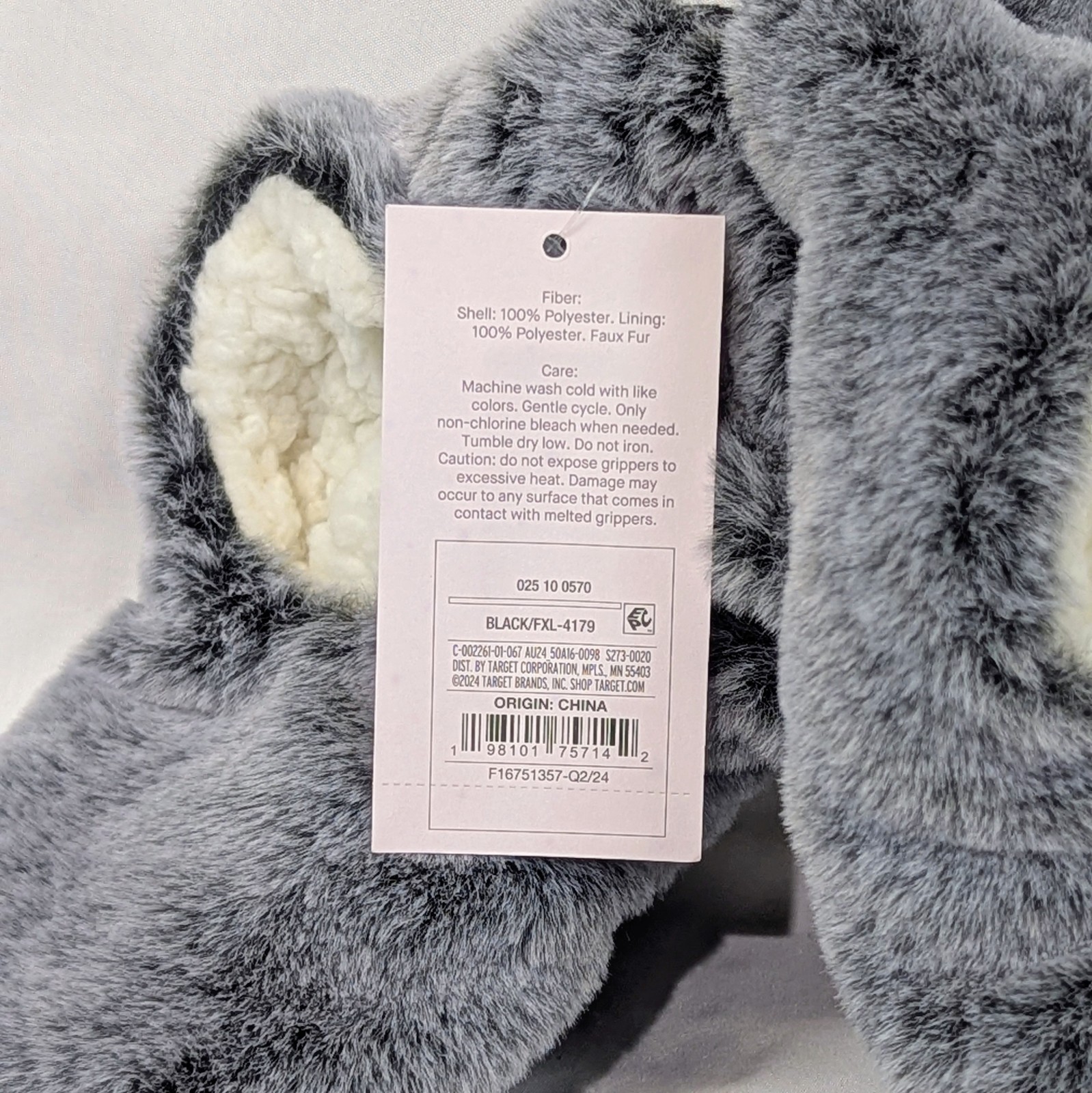 Auden Women’s Faux Fur Slipper Socks M/L 8-10 Grippers Shearling Lined NEW