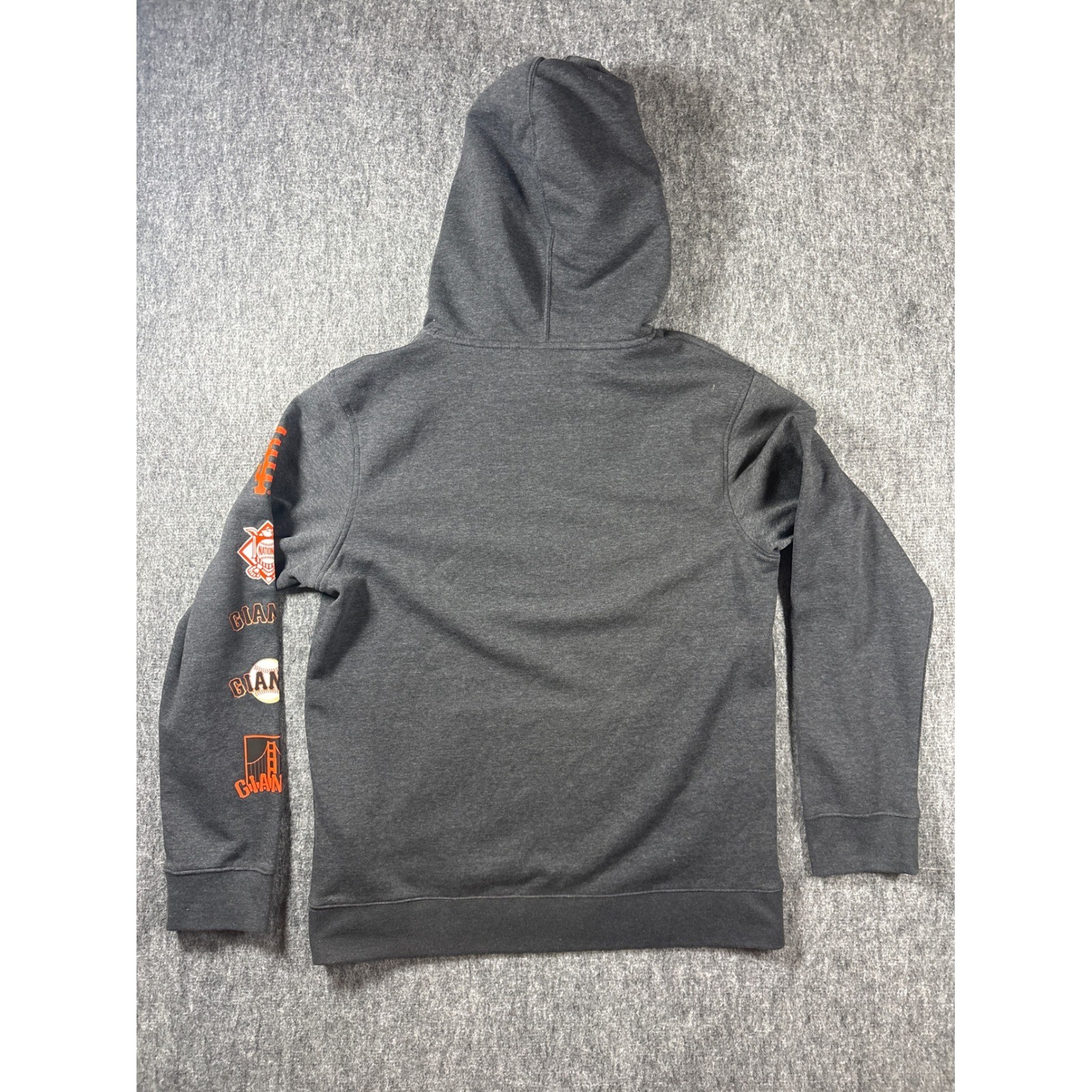 Majestic Mens San Francisco Giants MLB Hoodie Charcoal Grey Orange Size M