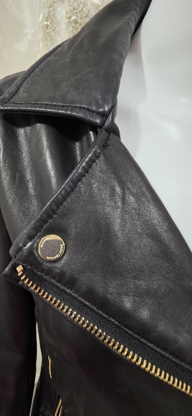 Michael Michael Kors Women’s Black Biker Moto Jacket Full Zip Lined Size M