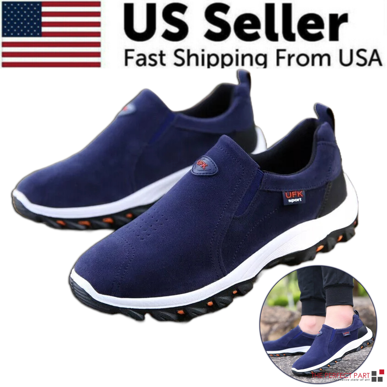 Men’s Loafer Slip On Athletic Shoes Casual Walking Sneakers Outdoor Sports