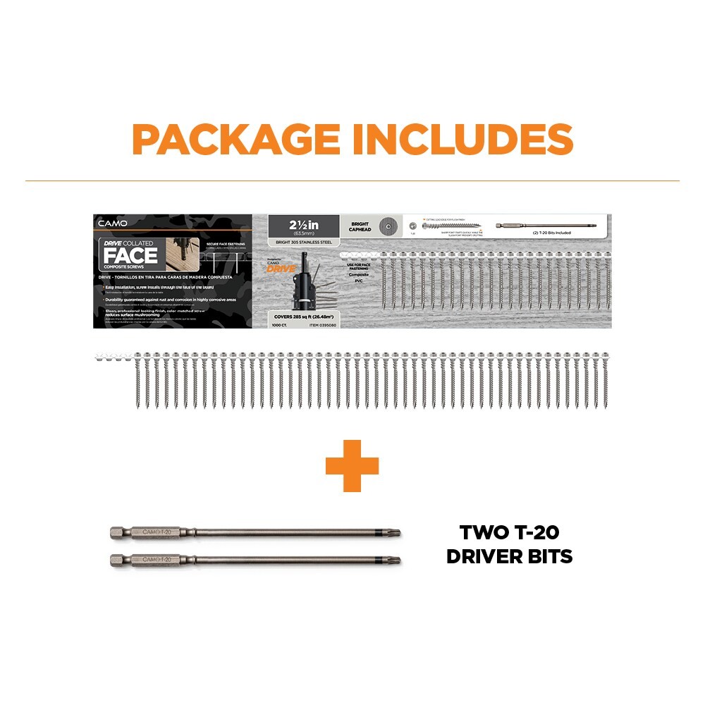 CAMO #10 x 2-1/2-in Composite Deck Screws 1000 -Per Box|14473