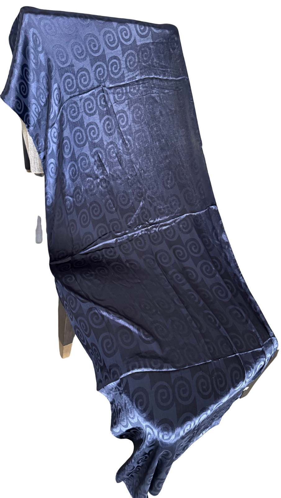 Silk Striped Printed Scarf for Women – Metalic Blue
