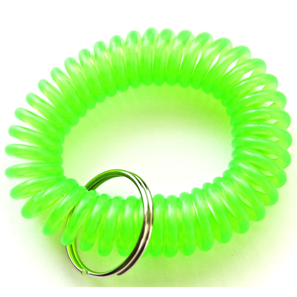 12 NEW SPIRAL WRIST COIL KEY CHAIN KEY RING HOLDER – 6 COLOR AVAILABLE FREE SHIP