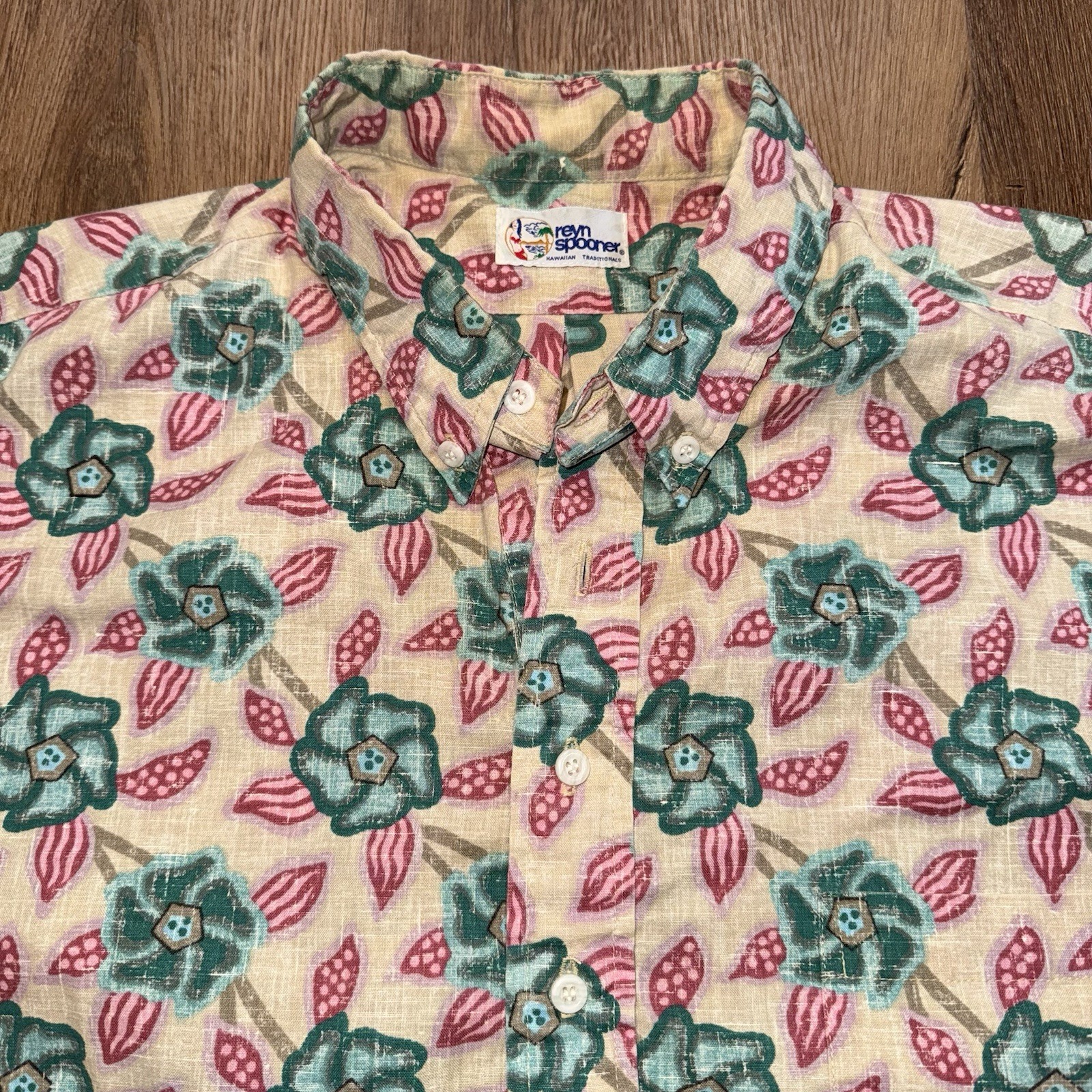 Vintage Reyn Spooner Shirt Mens XL Floral Print Cotton Pullover Style 80s 90s