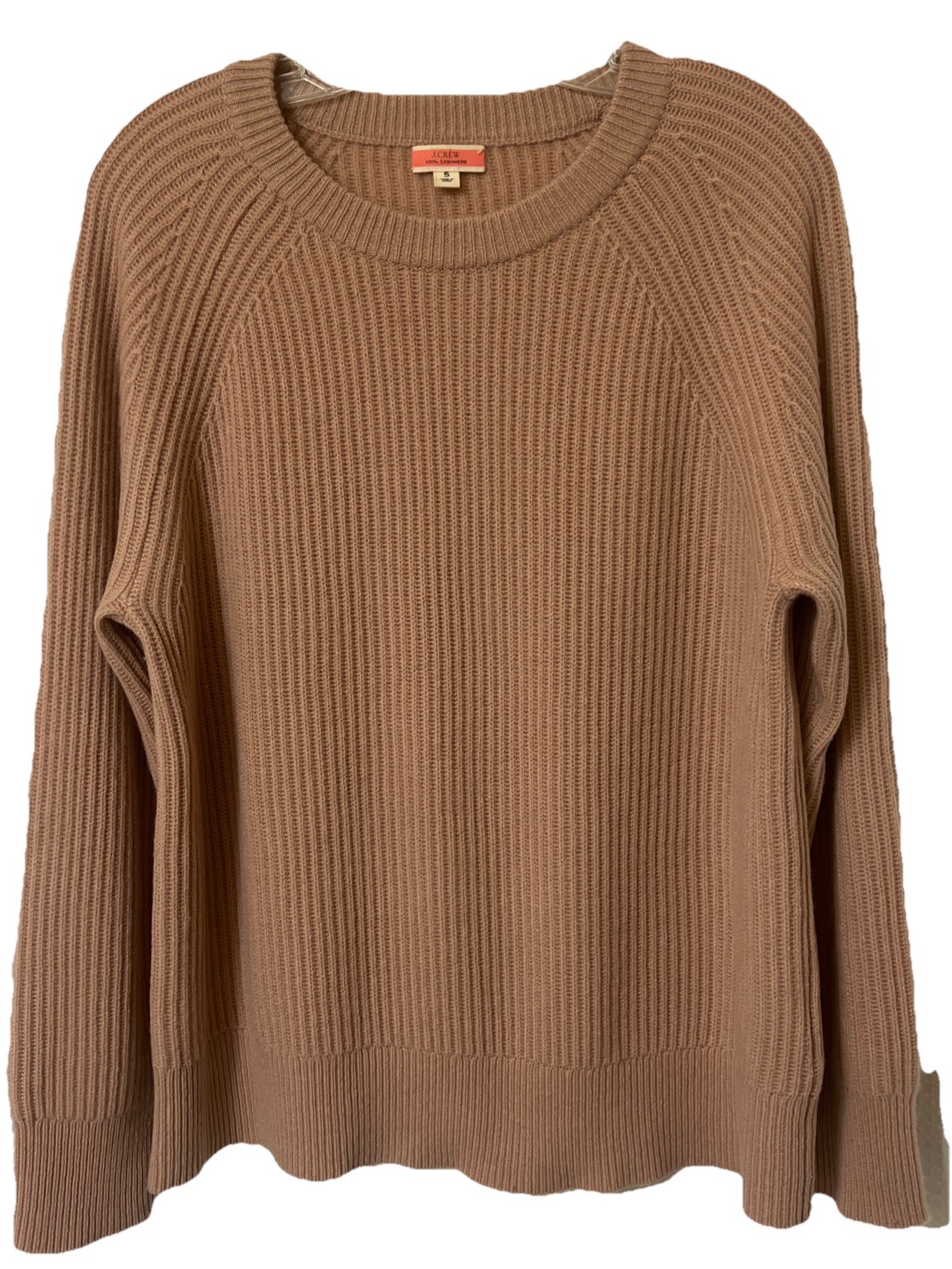 J Crew 100% Cashmere Sweater Womens S Blush Ribbed Crew Neck Pullover Soft
