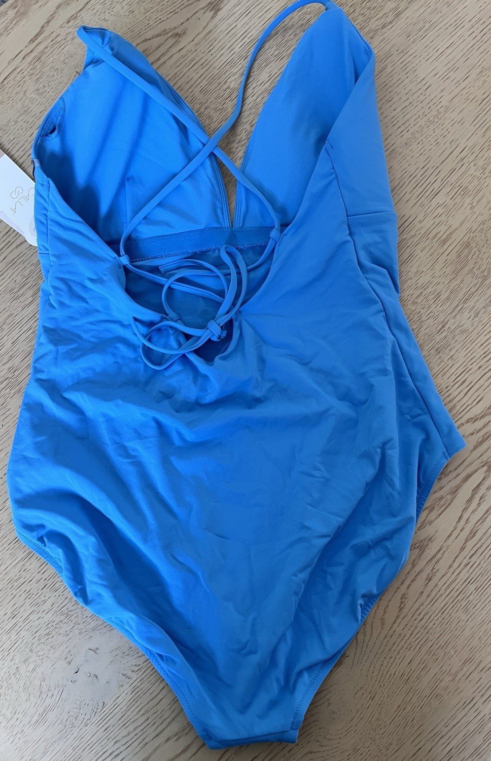 Calia swimsuit Womens size 16 One Piece scrappy back tranquil blue New!