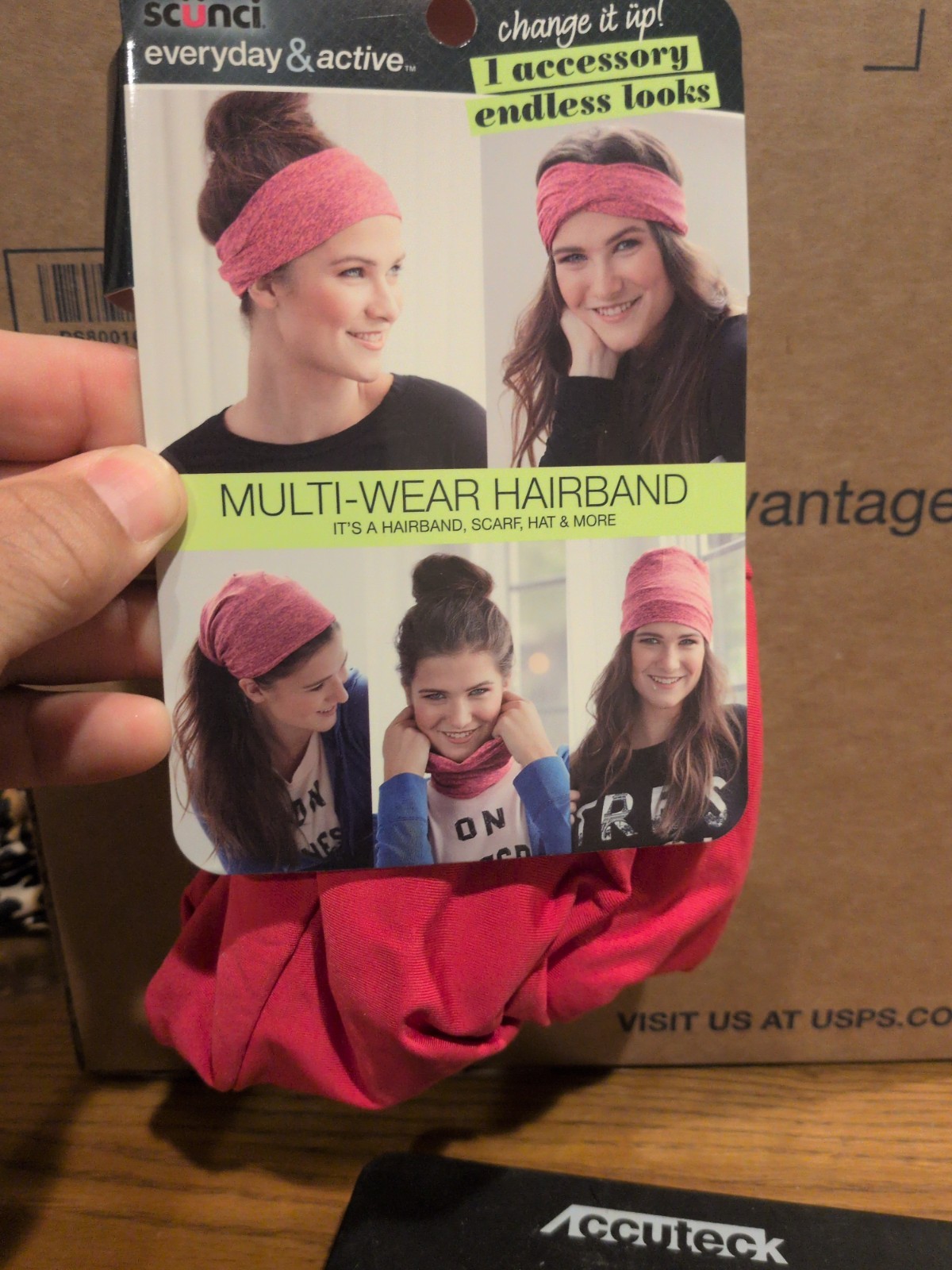 Scunci Everyday & Active Wide Multiwear Headwrap, Pink, 1-Piece