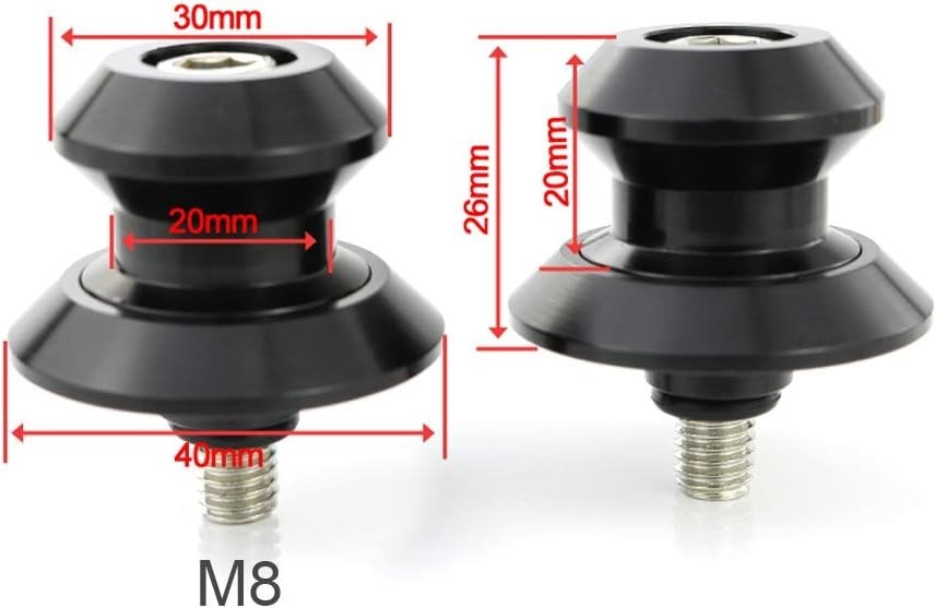 1 Pair M8 X1.25 Motorcycle Swing Arm Bobbins/Slider/Spool, Fit for Z650/Z900/…