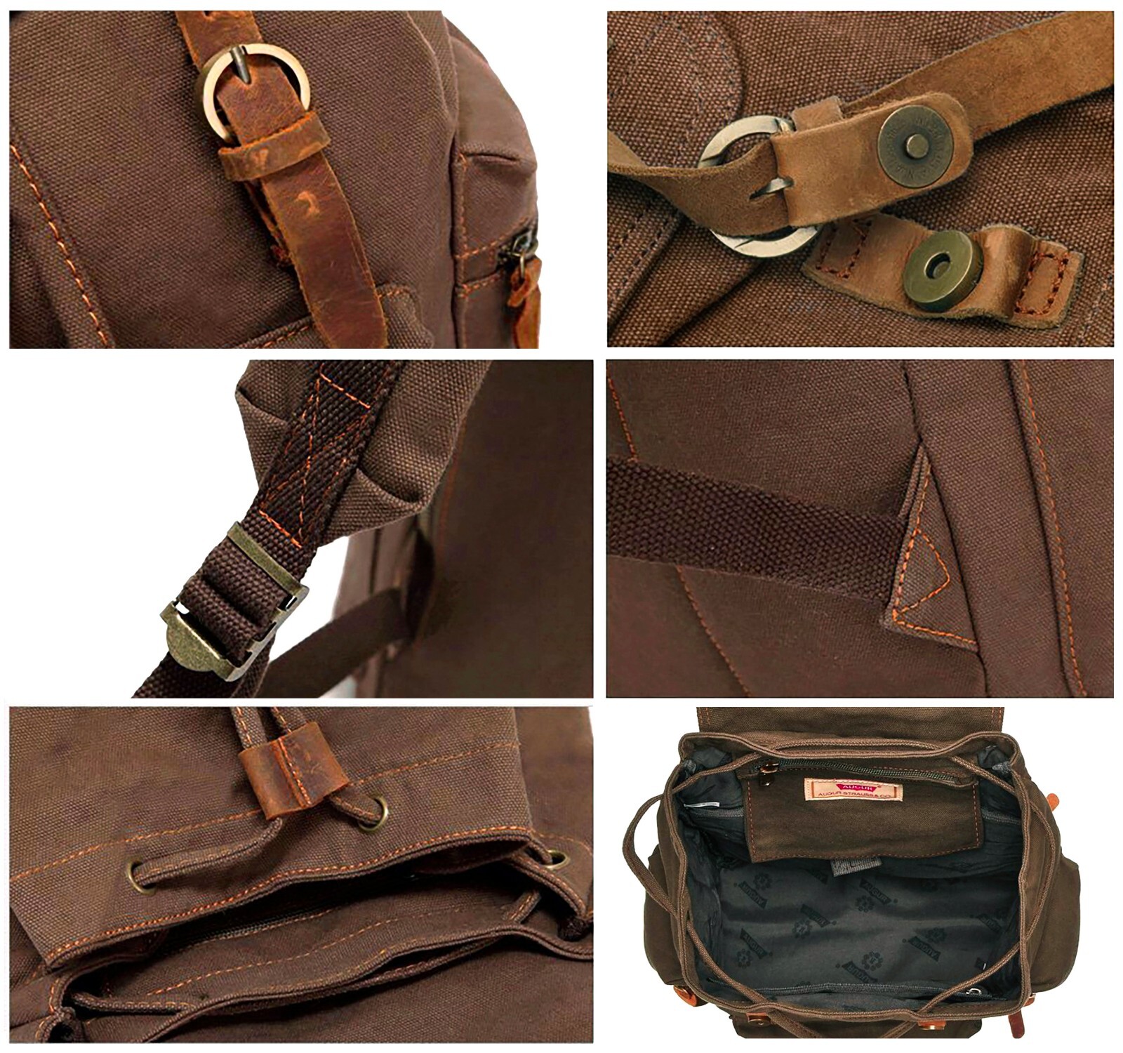 Vintage Canvas Backpack for Men Wome, Casual Daypack Travel Rucksack,School Bag
