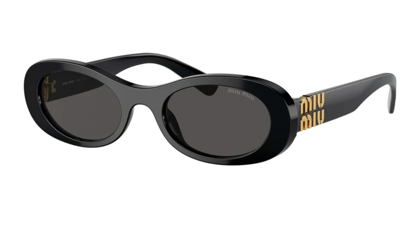 Miu Miu MU06ZS 1AB5S0 Oval Sunglasses in Black /Gray Lens 100% UV