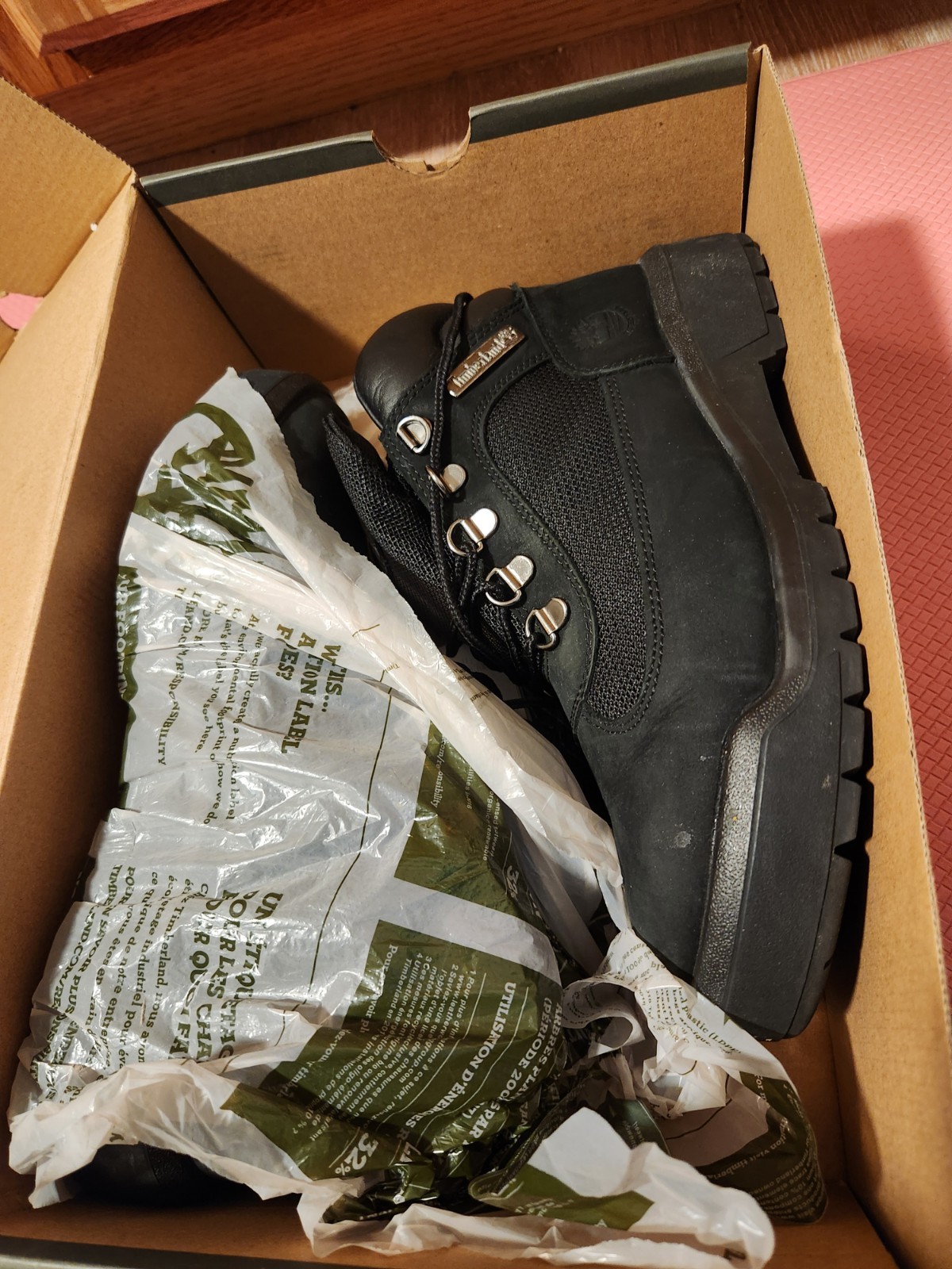 Timberland Field Boot Black Nubuck GS SZ 8