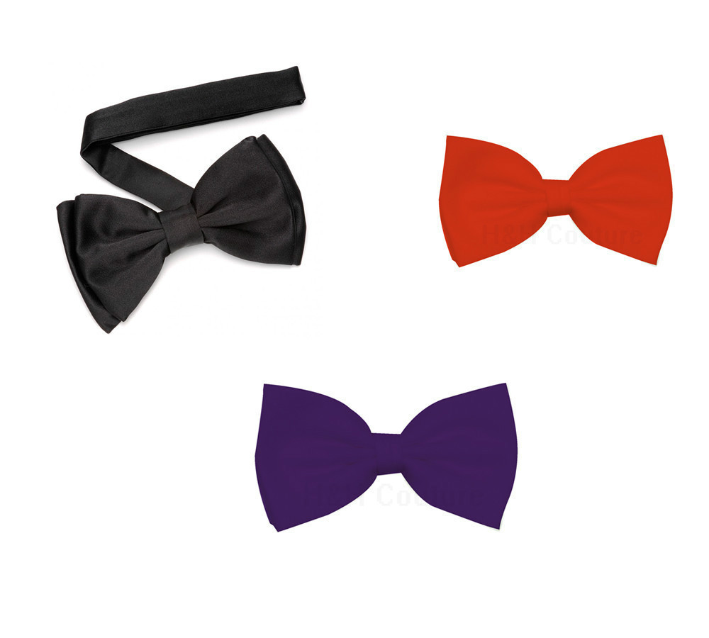 Men’s solid color clip-on ( with buckle ) bow tie hand made 10 colors