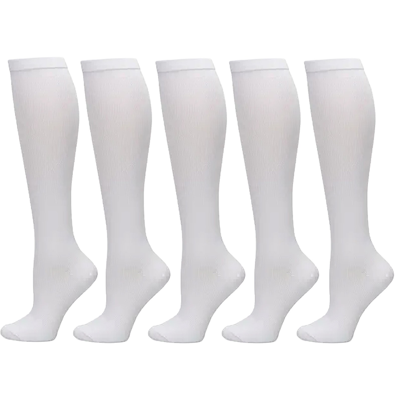(5 Pairs) Compression 15-20mmHg Graduated Support Socks Calf Mens Womens S-XXL