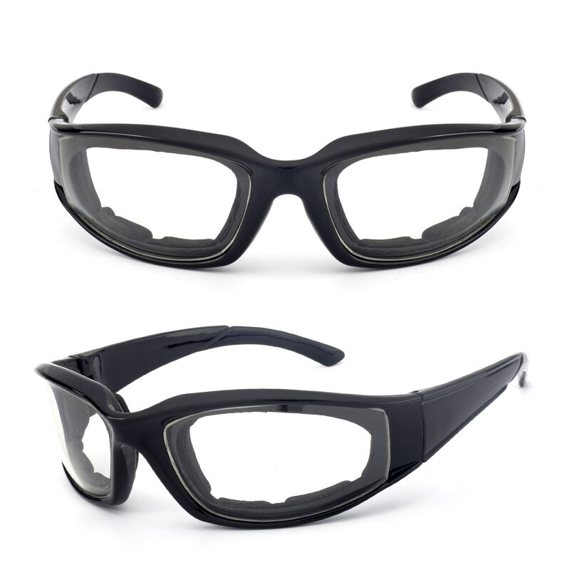 3 Pair Chopper Riding Motorcycle Glasses Clear Smoke Yellow, Padded, Comfortable