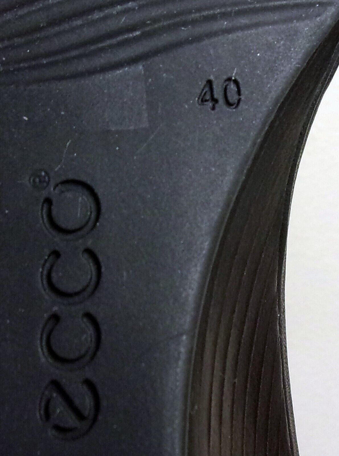 ECCO BLACK LEATHER SLINGBBACK OPEN TOE SANDALS HEELS SHOES WOMENS SZ 9 9.5 EU 40