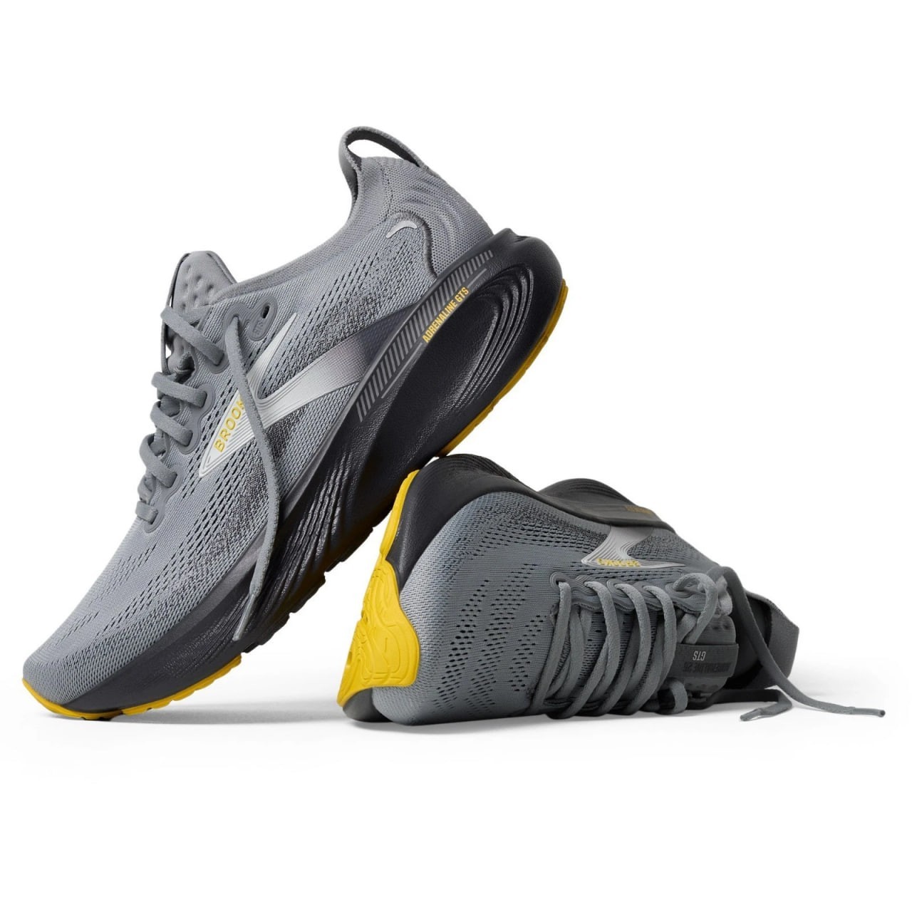 Brooks Men’s Adrenaline GTS 25 Road-Running Shoes Primer Grey/Ebony/Jasmin