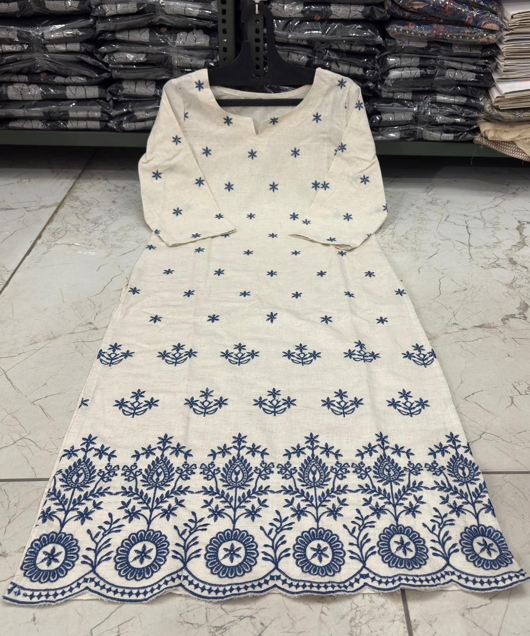 Premium Cotton Flex Party Wear Kurta Set Indian Women’s Kurti Pant Dupatta Set