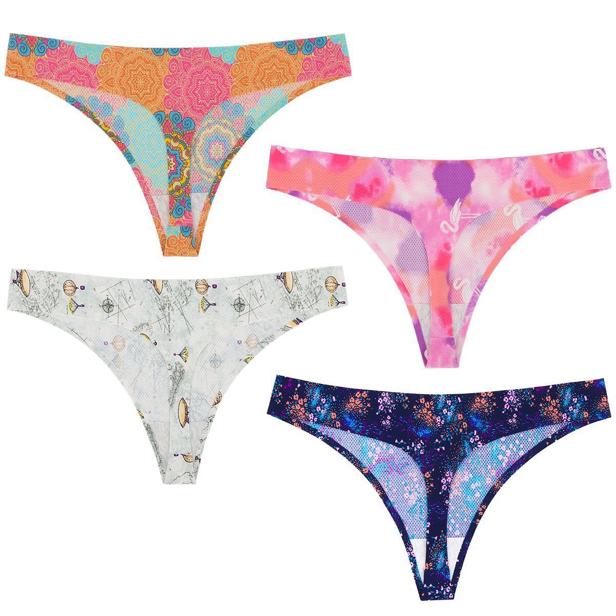4 Pack Womens Sexy G-string Thongs T-back Underwear Panties Lingeries Sleepwear