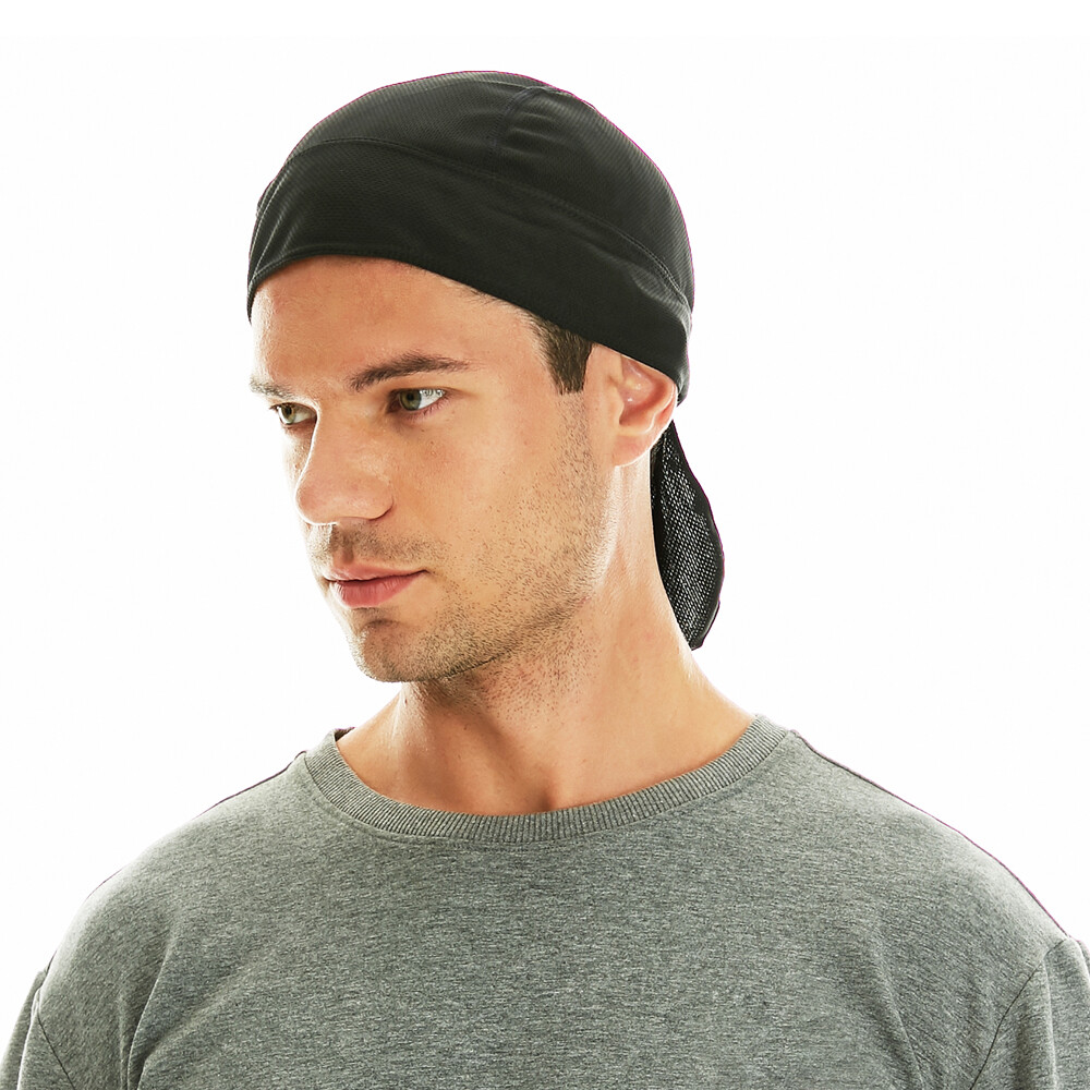 2 Pack Motorcycle Wrap Du Do Black Bandana Paisley Doo Rag Head Skull Cap Durag