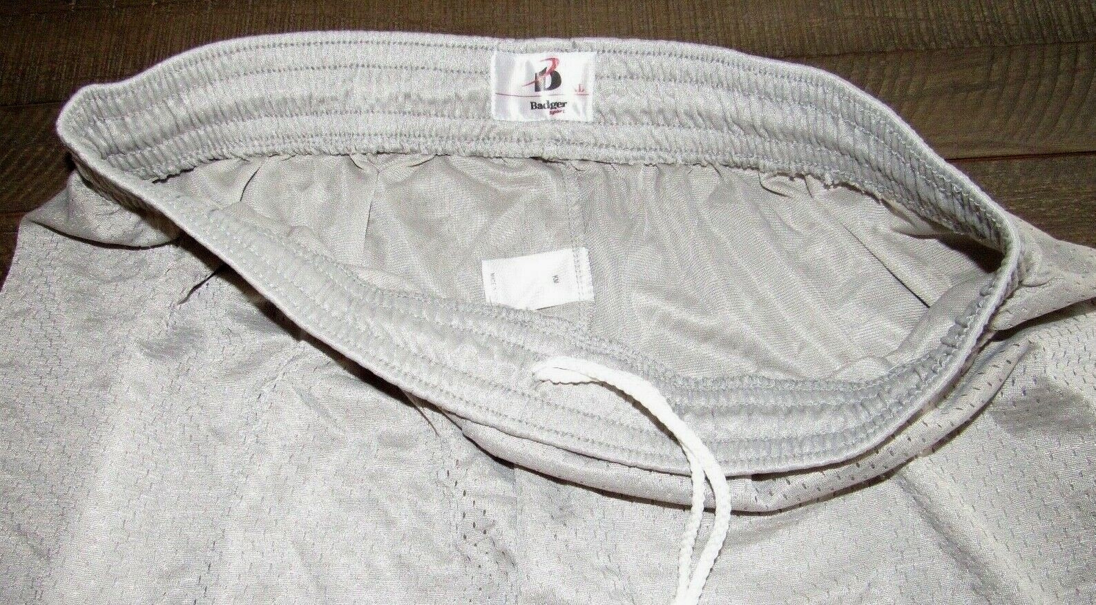 NEW Badger Men’s Activewear Mesh Lined Shorts LT GREY M, L, XL, 2XL,3XL