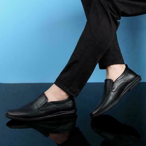 Men faux Leather Slip On Loafers Pointed Toe Business Casual Dress Walking Shoes