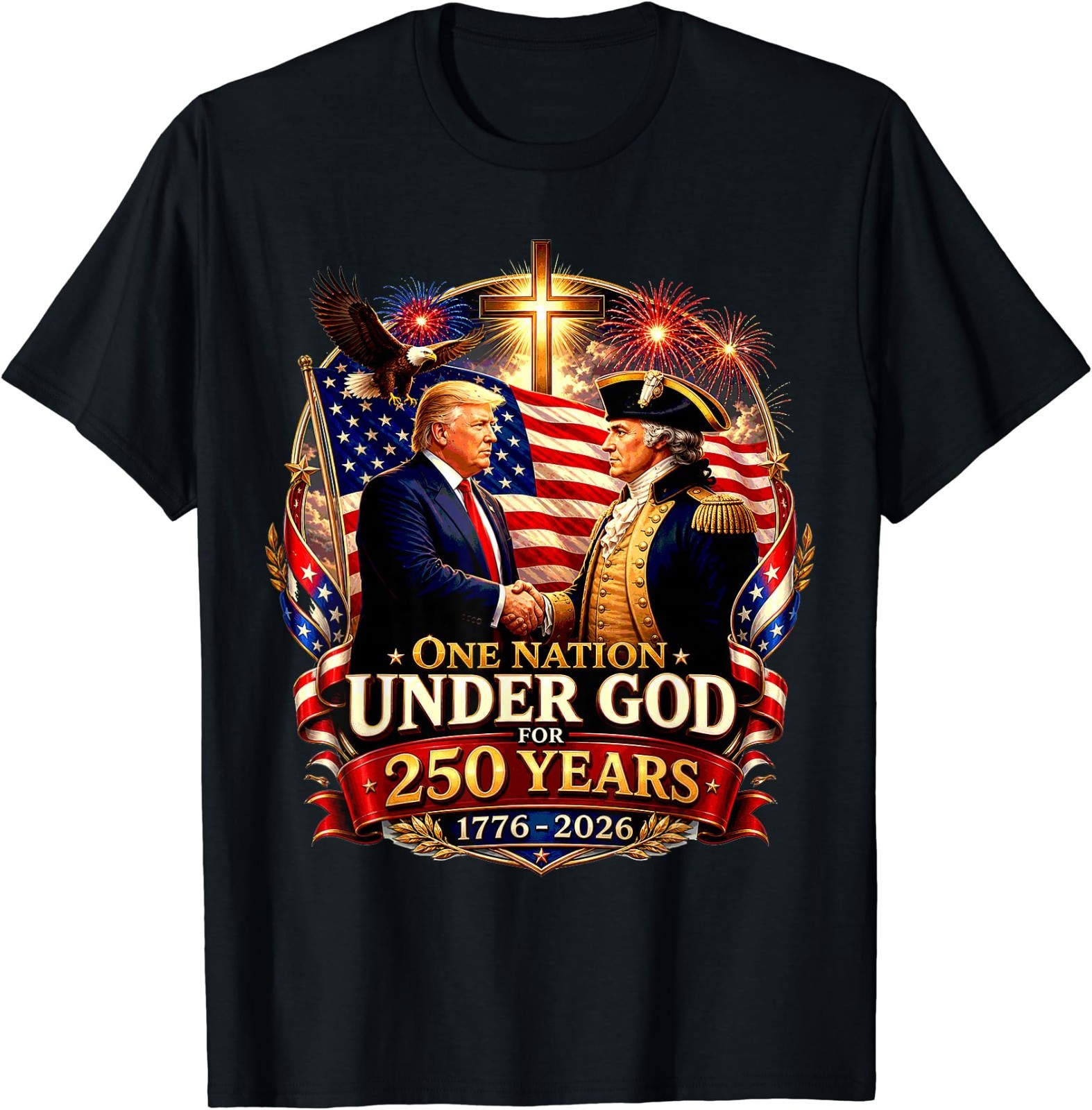 250 Years America Anniversary 250th Trump Washington T-Shirt