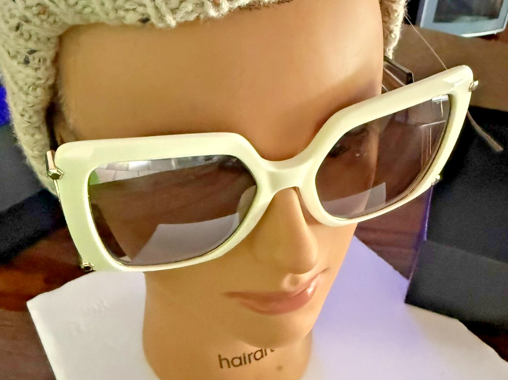 Philipp Plein SPP121S Plein Queen Sunglasses Cream White 3GFX 56-21-120 NIB