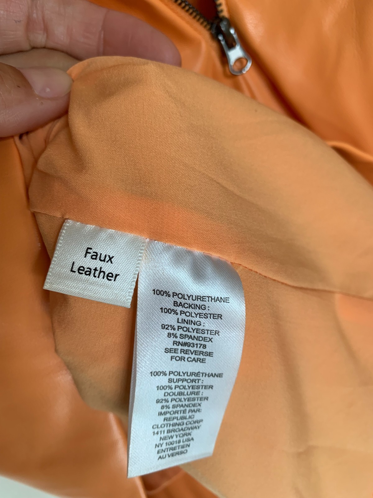 House of Harlow 1960 Vegan Faux Leather Mini Dress (Small) Orange Papaya