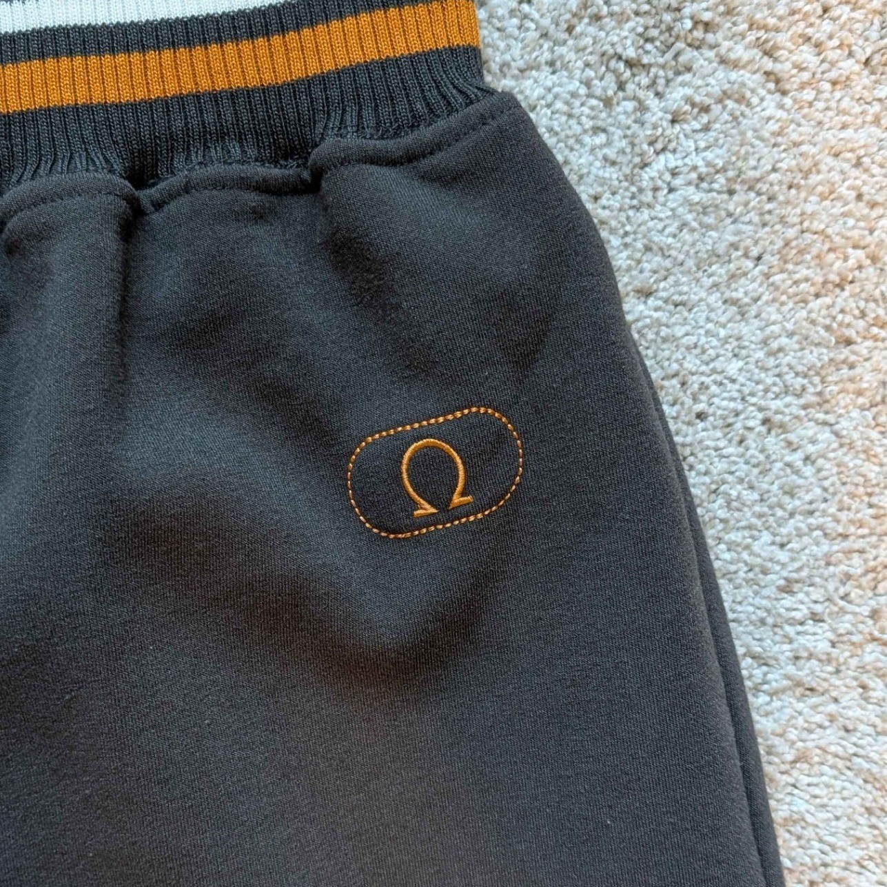 Ignition Cargo Sweatpants Mens Large Charcoal Grey Orange Contrast Stitch