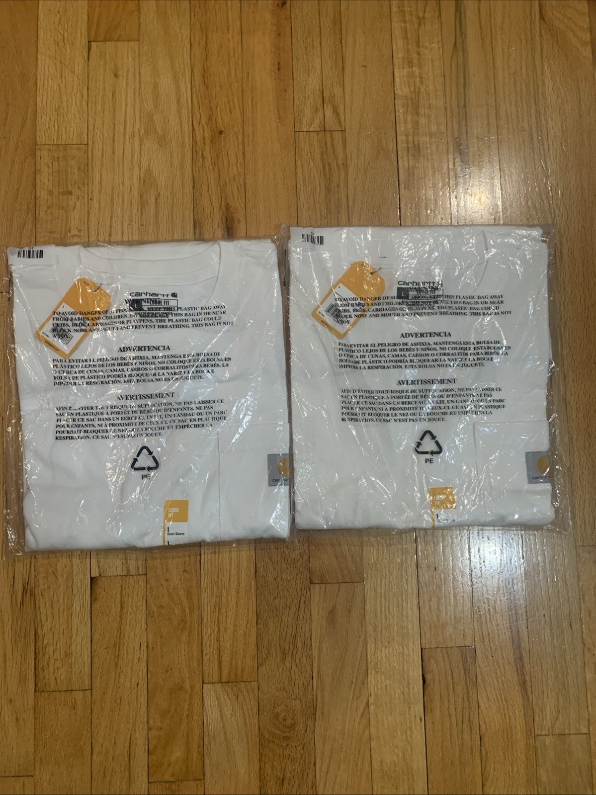 Carhartt K87 Loose Fit Short Sleeve Heavy Pocket T Shirt Size Large 2 Shirts
