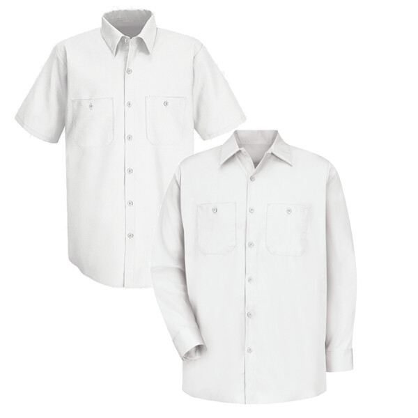 Red Kap Work Shirt 100% Cotton 2 Pocket Men’s Durable Industrial Uniform