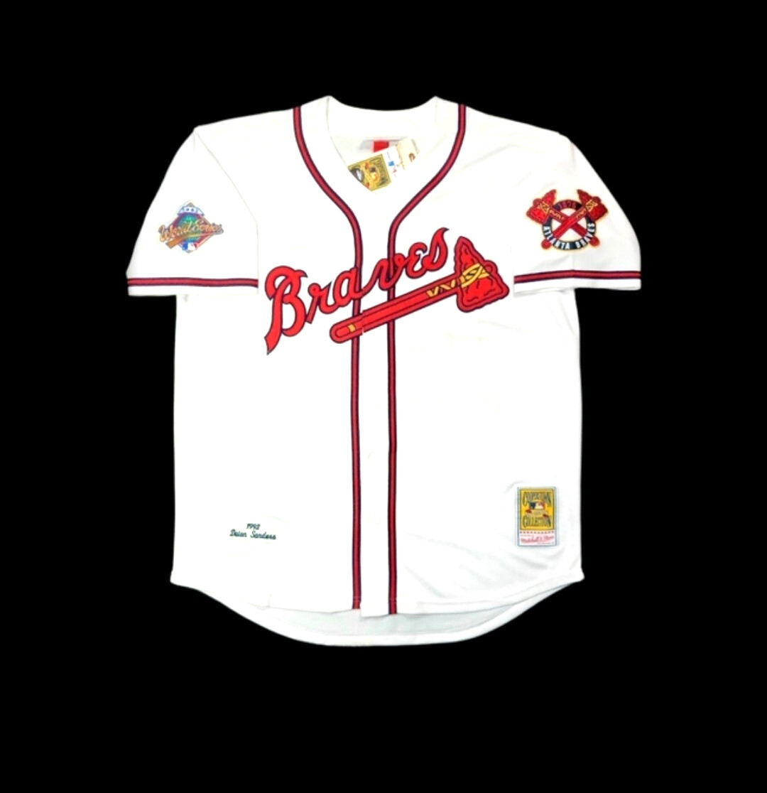 Deion Sanders Atlanta Braves 1992 Men’s Home White Baseball Jersey (S-3XL)