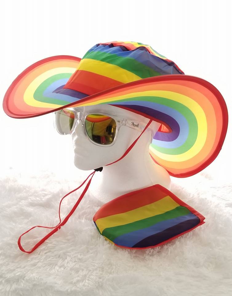 Twist & Fold, Unisex Sun Hat, Cap Rainbow, Waves, Tye Die, Pride -Free Shipping!