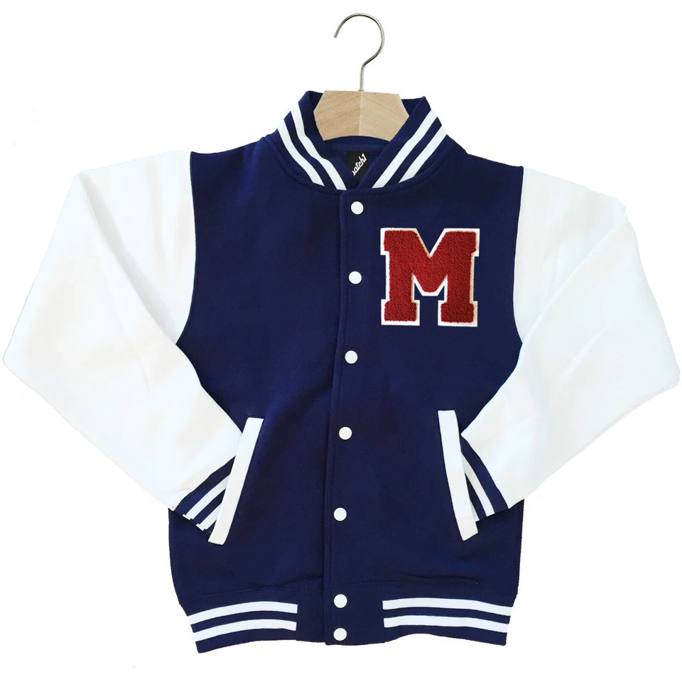 CLASSIC VARSITY BASEBALL JACKET UNISEX PERSONALIZED GENUINE US E COLLEGE LETTER