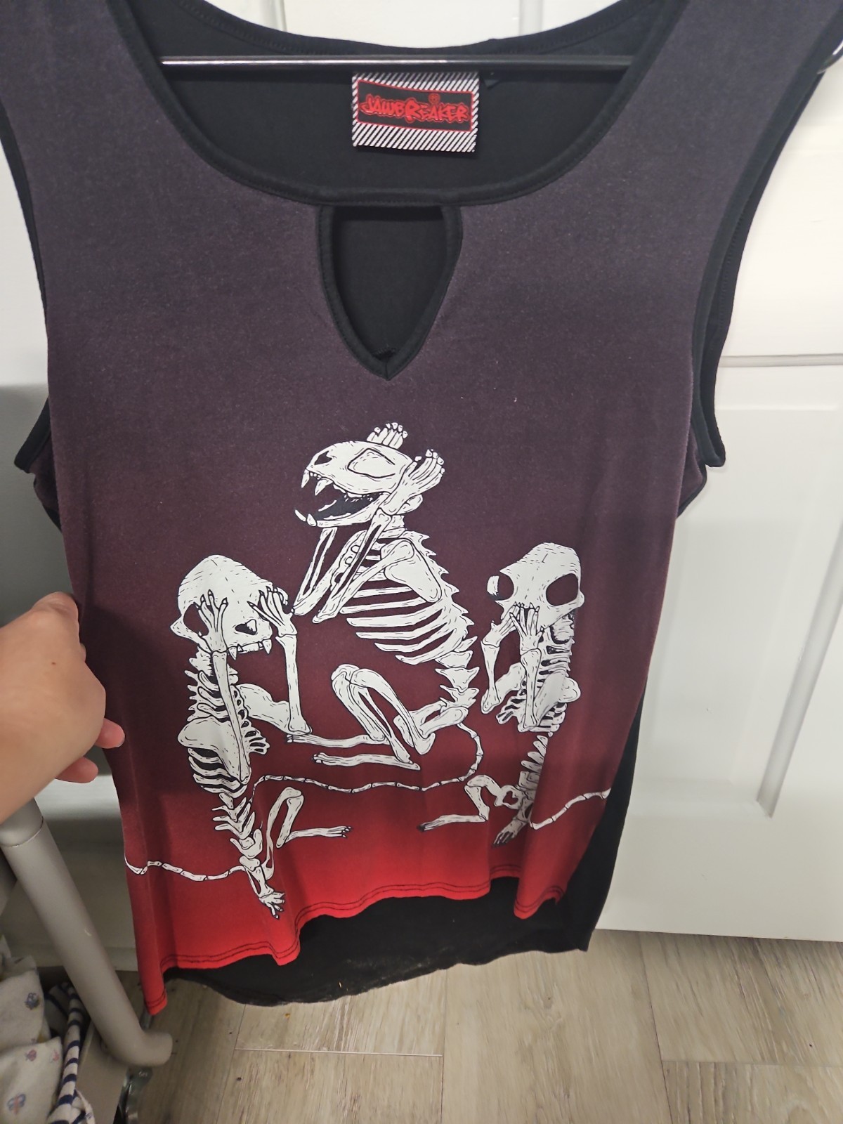 Jawbreaker Tank Top Hear No Evil High Low Cut Out Size Large L Ombre