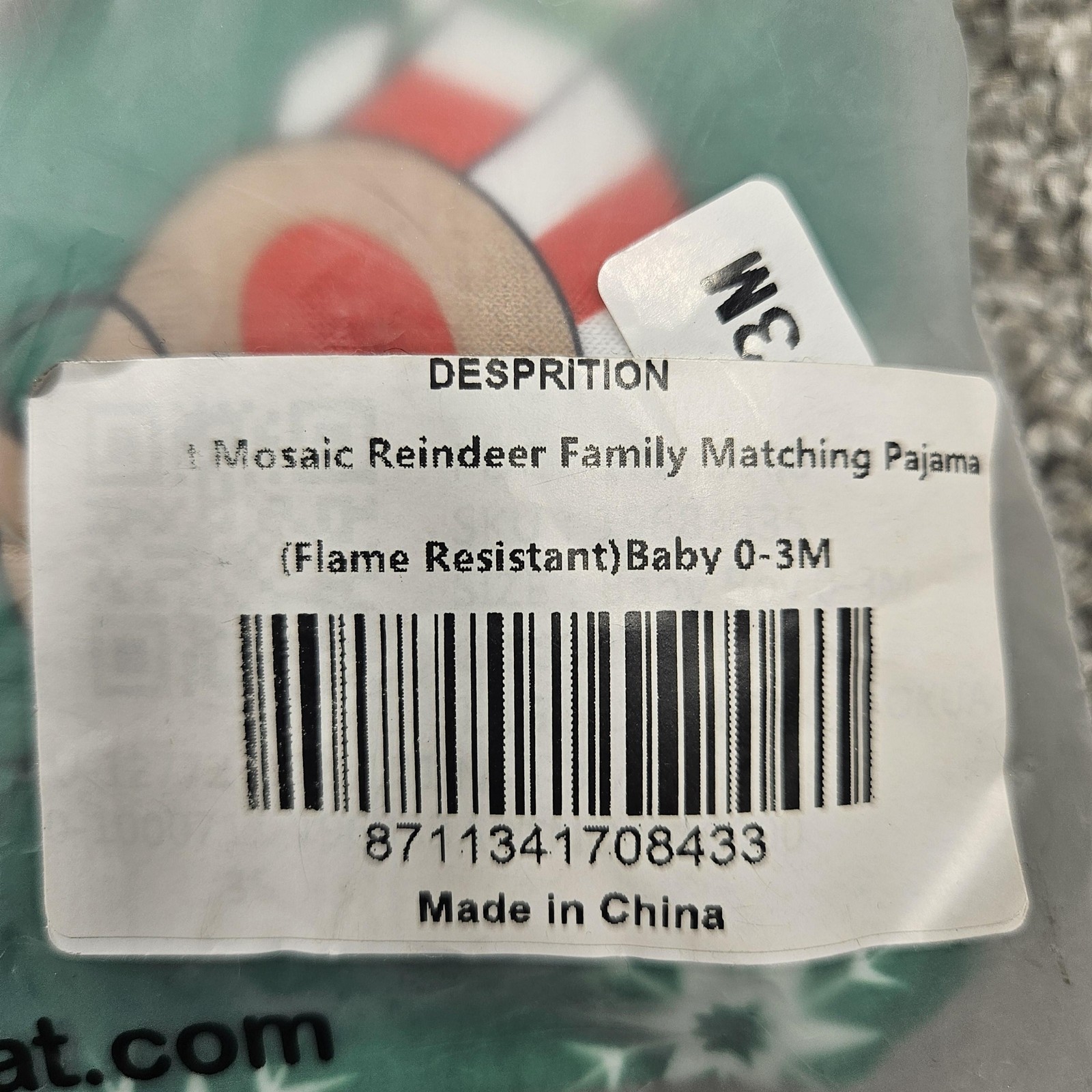 PatPat Reindeer Pajama Romper Baby 0-3M Hooded Holiday Christmas New Zip
