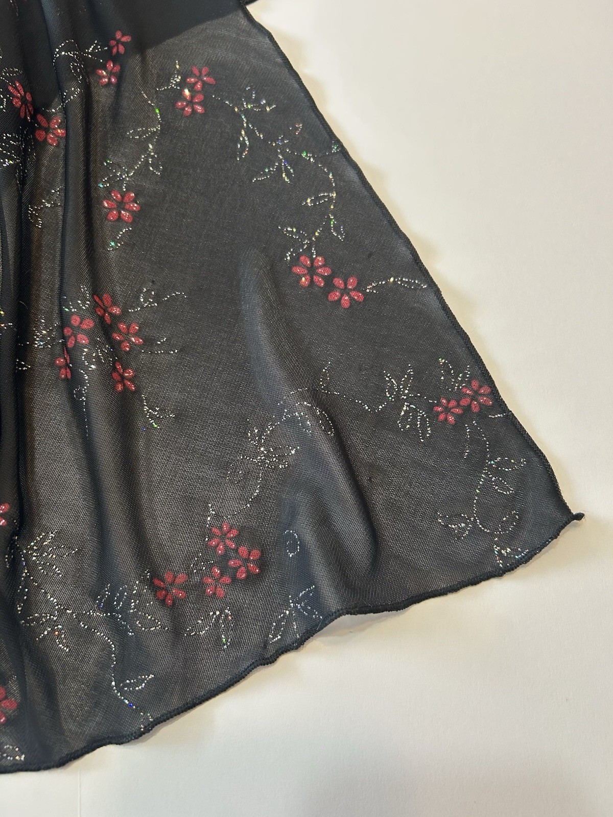 Buyer California Women’s Vintage Dress Size Large Black Sparkly Floral Print
