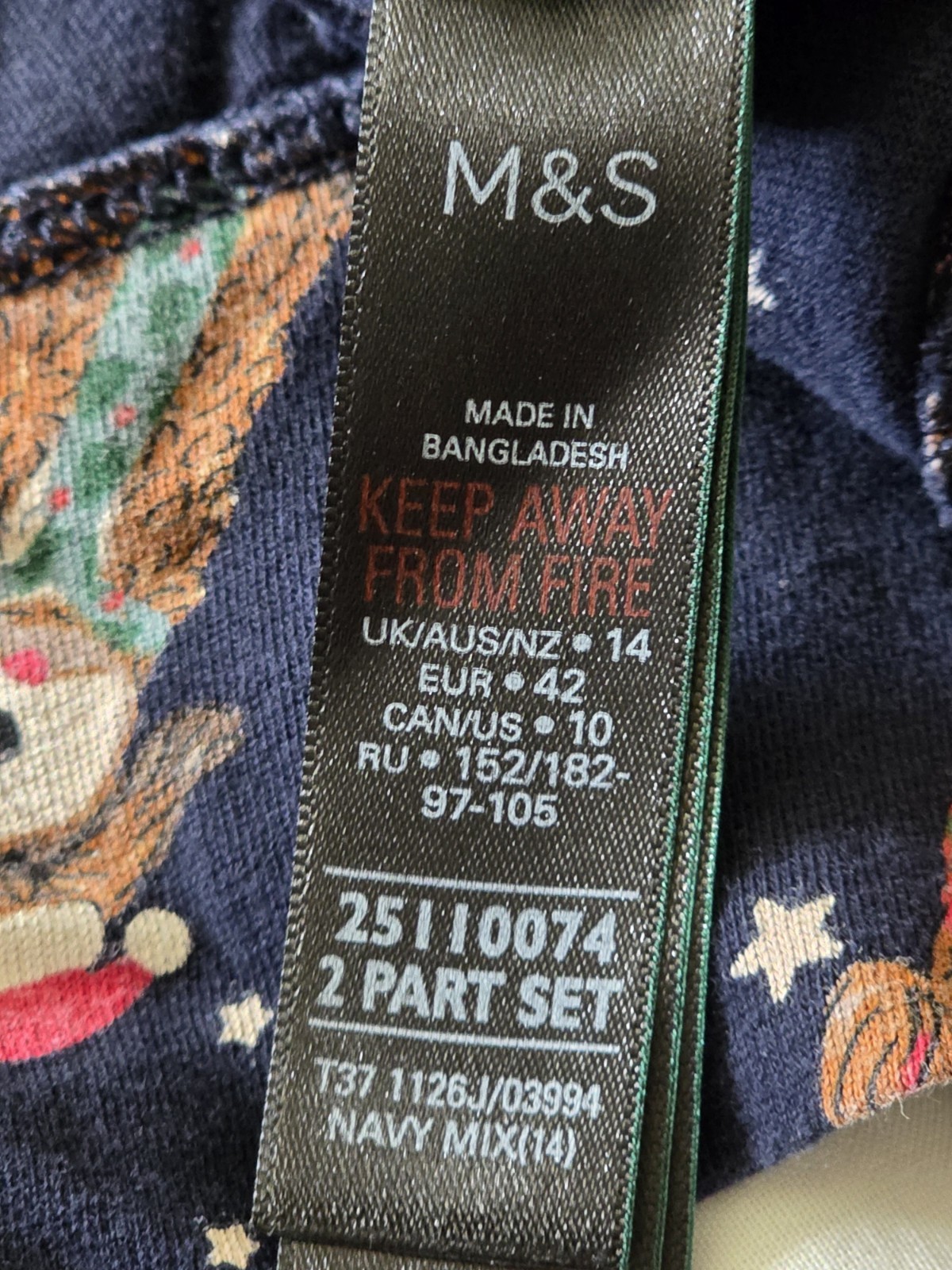 Marks & Spencer Day Dreams Duvet Days UK 14 Christmas Holiday Womens Pyjamas M&S