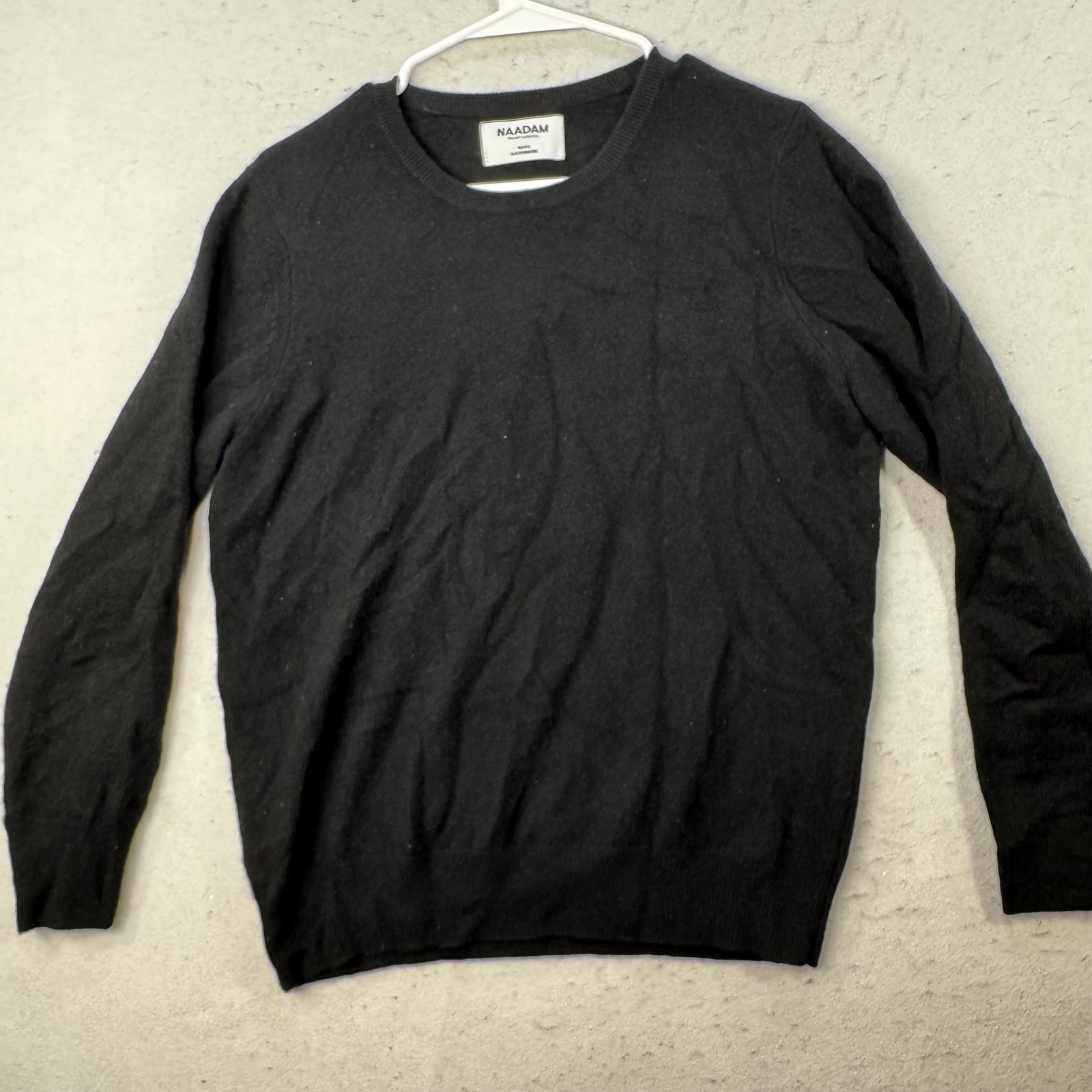 Naadam Cashmere Sweater Womens Large Black Long Sleeve Crew Neck Quiet Luxury