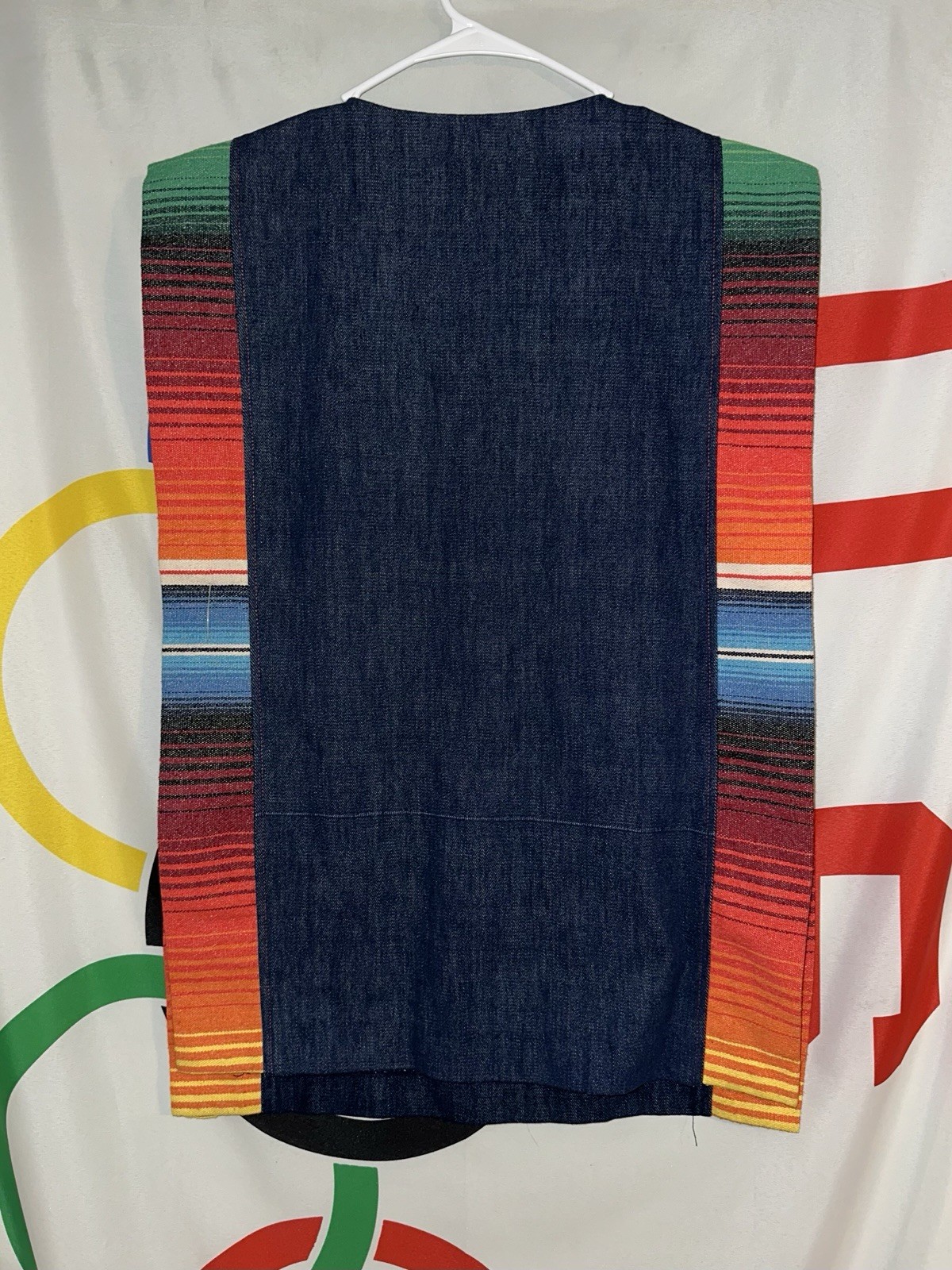 Vintage Trio of Dallas Denim Poncho Womens One Size Southwestern Aztec 80s 90s