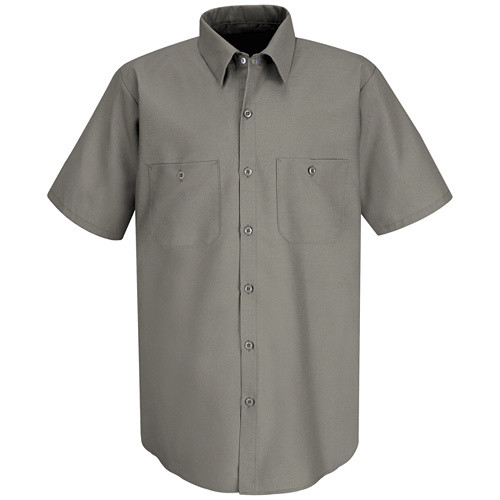 Red Kap Work Shirt Solid Color 2 Pocket Men’s Industrial Uniform Short Sleeve