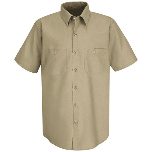 Red Kap Work Shirt Solid Color 2 Pocket Men’s Industrial Uniform Short Sleeve