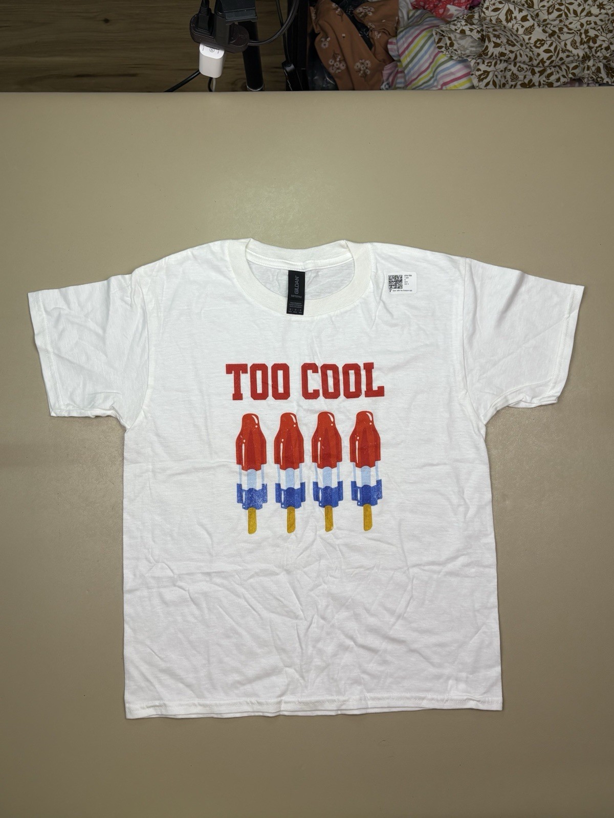 Kids Too Cool Popsicle Graphic T Shirt White Youth Medium 10 NWT